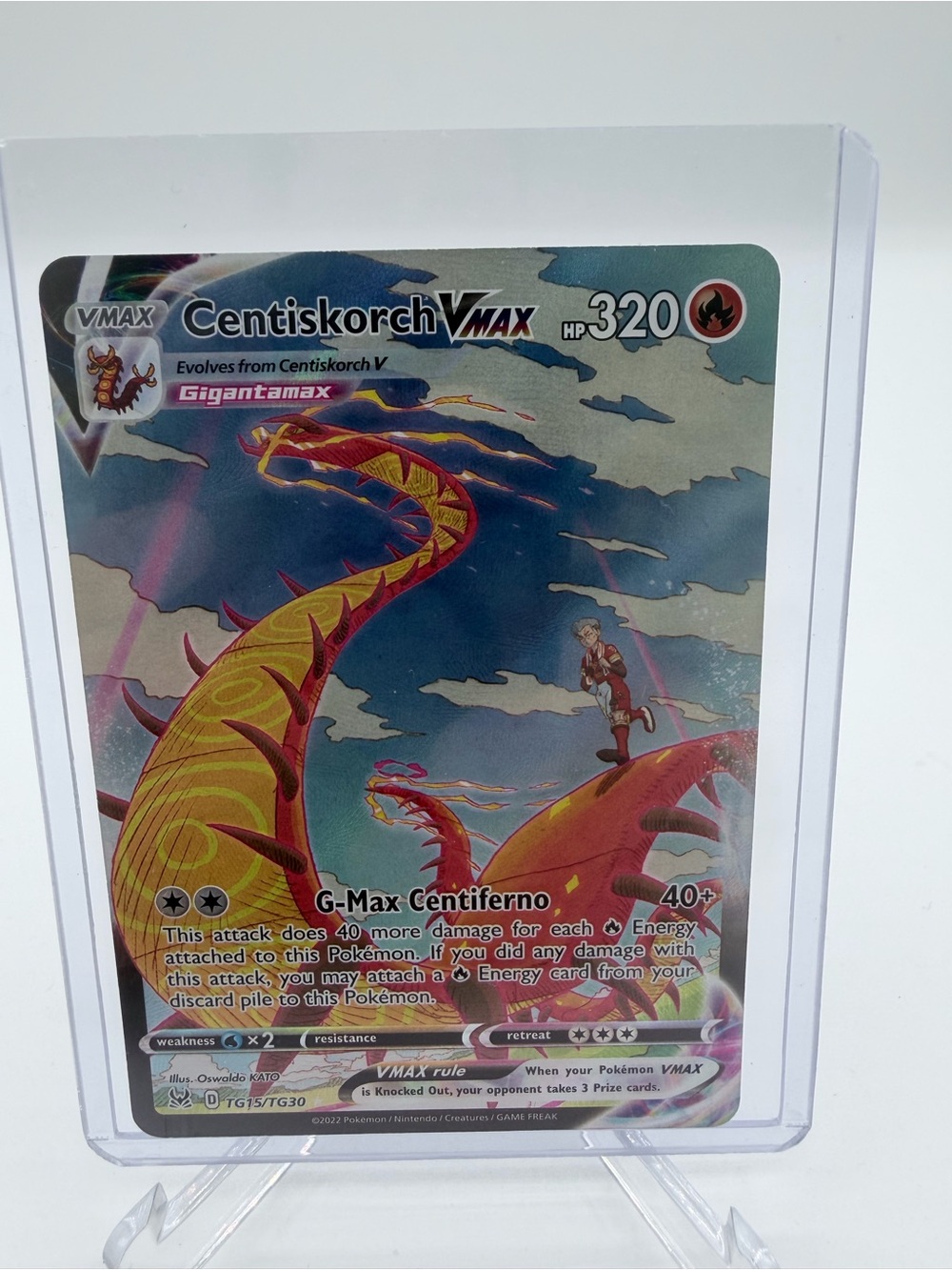 Pokemon Centiskorch VMAX Card - Red & Gold Illustration